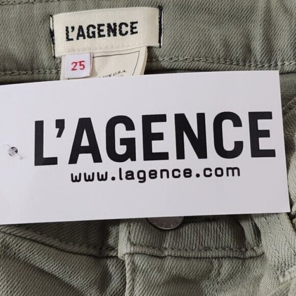 2/$50 L'Agence Green Distressed Jeans Size 25 | Trendy Slim-Fit Denim Pants - Picture 5 of 7